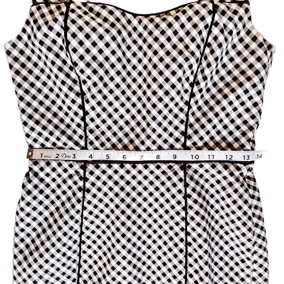 White House Black Market Modern Gingham Sheath Dress Back Cutout Size 2 - Picture 8 of 14